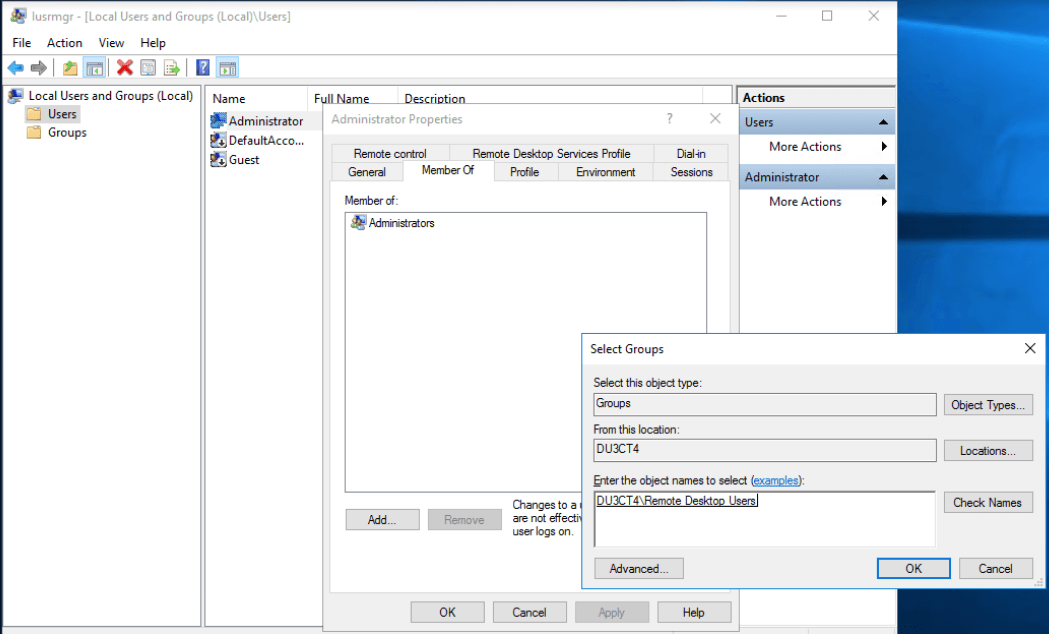 In a windows server, by right-clicking the User folder you can do a variety of tasks like adding a new user.